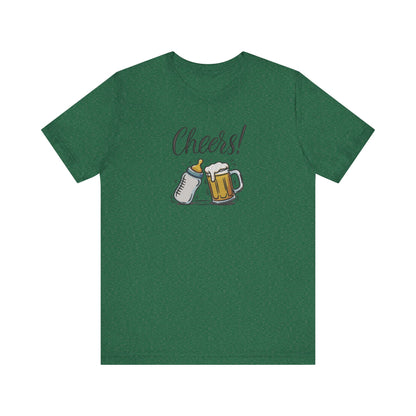 Cheers Beer and Milk Bottle Embroidered T-Shirt | Funny Father’s Day Streetwear Tee