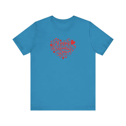 Happy Valentine’s Day Heart Embroidered T-Shirt | Romantic Streetwear Tee