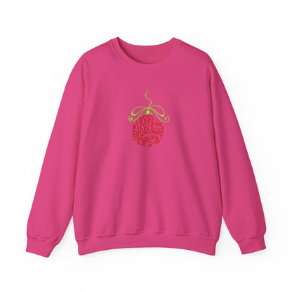 Merry Christmas Ornament Embroidered Sweatshirt | Festive Holiday Streetwear Jumper