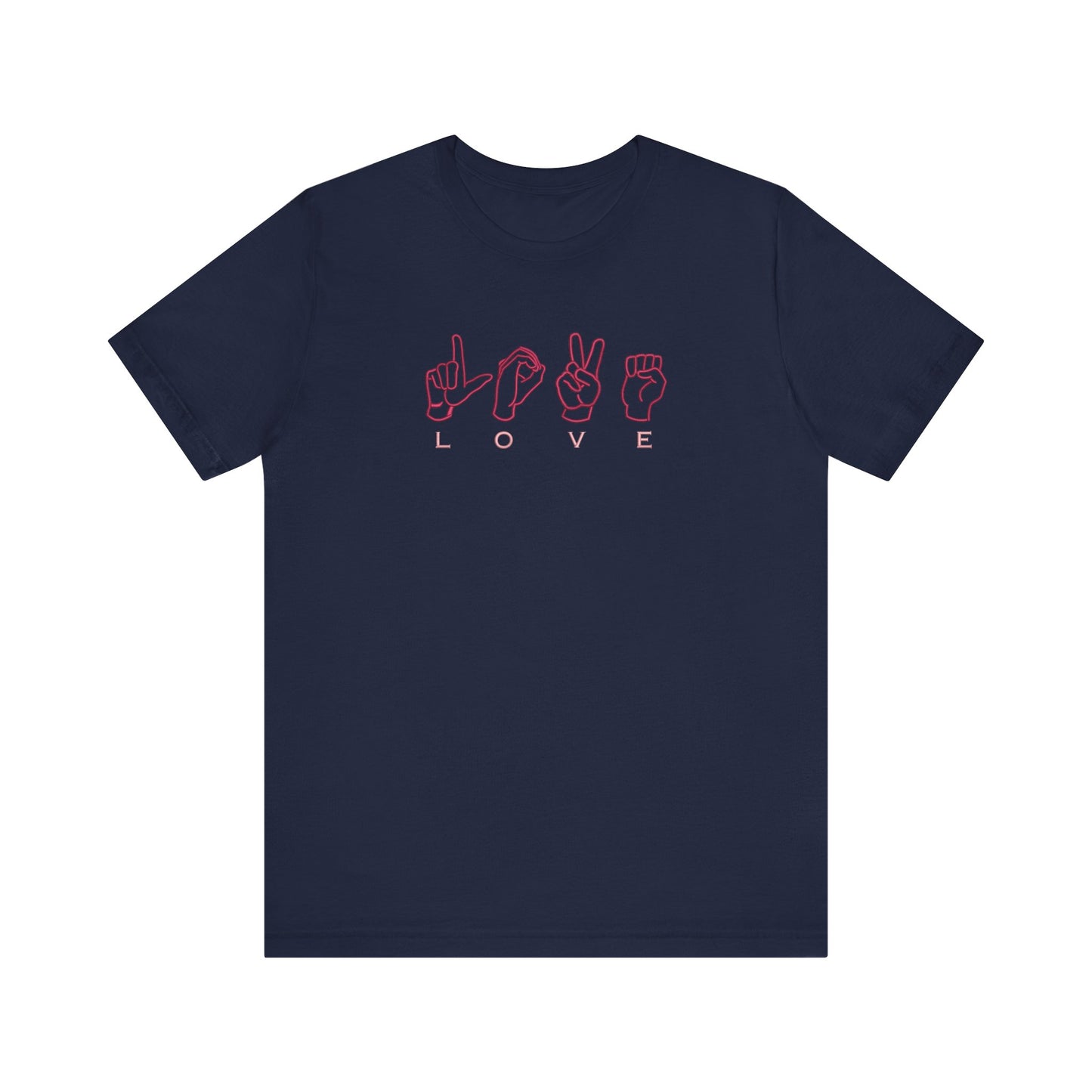 Love Sign Language Hands Embroidered T-Shirt | Inspirational Streetwear Tee