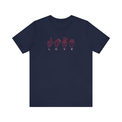 Love Sign Language Hands Embroidered T-Shirt | Inspirational Streetwear Tee