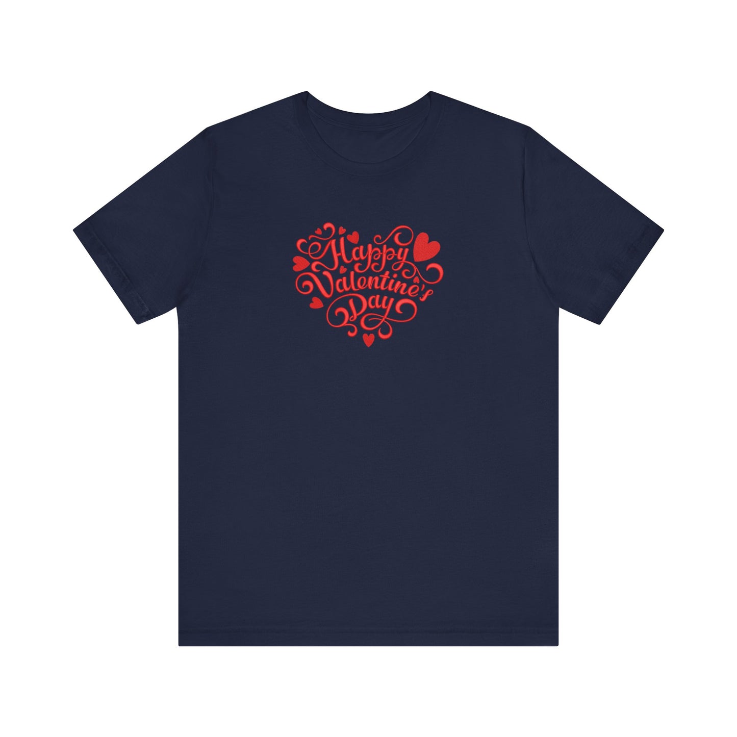 Happy Valentine’s Day Heart Embroidered T-Shirt | Romantic Streetwear Tee