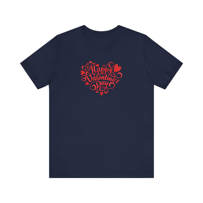 Happy Valentine’s Day Heart Embroidered T-Shirt | Romantic Streetwear Tee