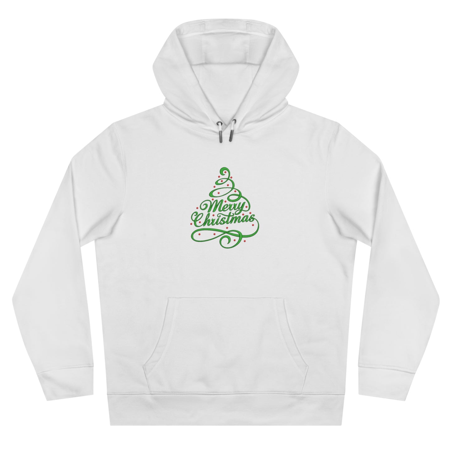 Merry Christmas Tree Embroidered Hoodie | Festive Holiday Streetwear Pullover