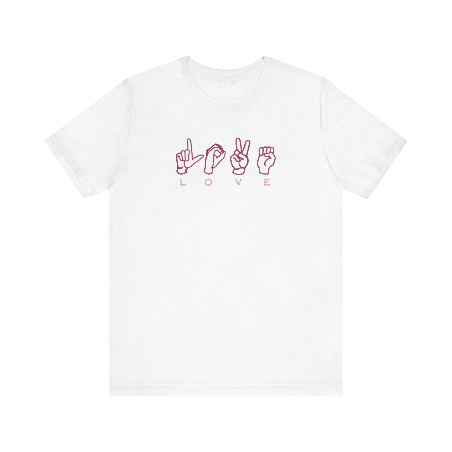Love Sign Language Hands Embroidered T-Shirt | Inspirational Streetwear Tee