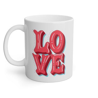 LOVE Printed Mug | Romantic Heart Coffee Cup Gift