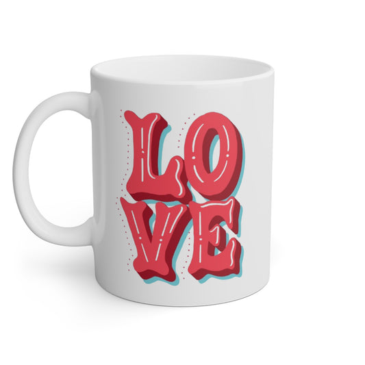 LOVE Printed Mug | Romantic Heart Coffee Cup Gift