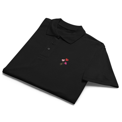 Heart Balloon Embroidered Polo Shirt | Minimal Romantic Streetwear Top