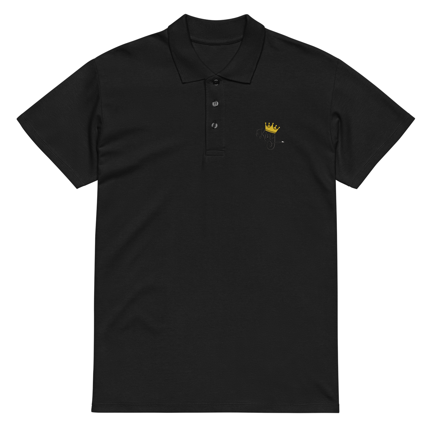 King Embroidered Polo Shirt | Crown Streetwear Casual Fit