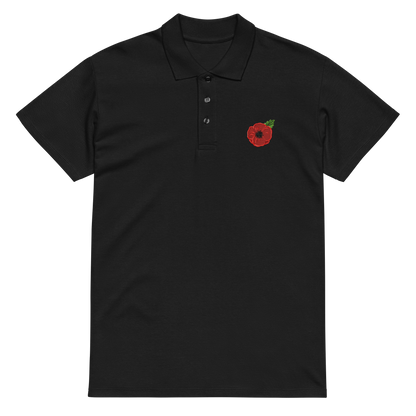 Poppy Flower Embroidered Polo Shirt | Floral Casual Streetwear Top