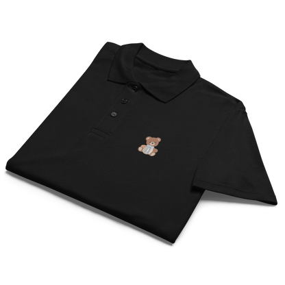 Teddy Bear Embroidered Polo Shirt | Cute Casual Streetwear Top