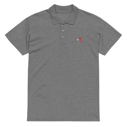 Heart Balloon Embroidered Polo Shirt | Minimal Romantic Streetwear Top