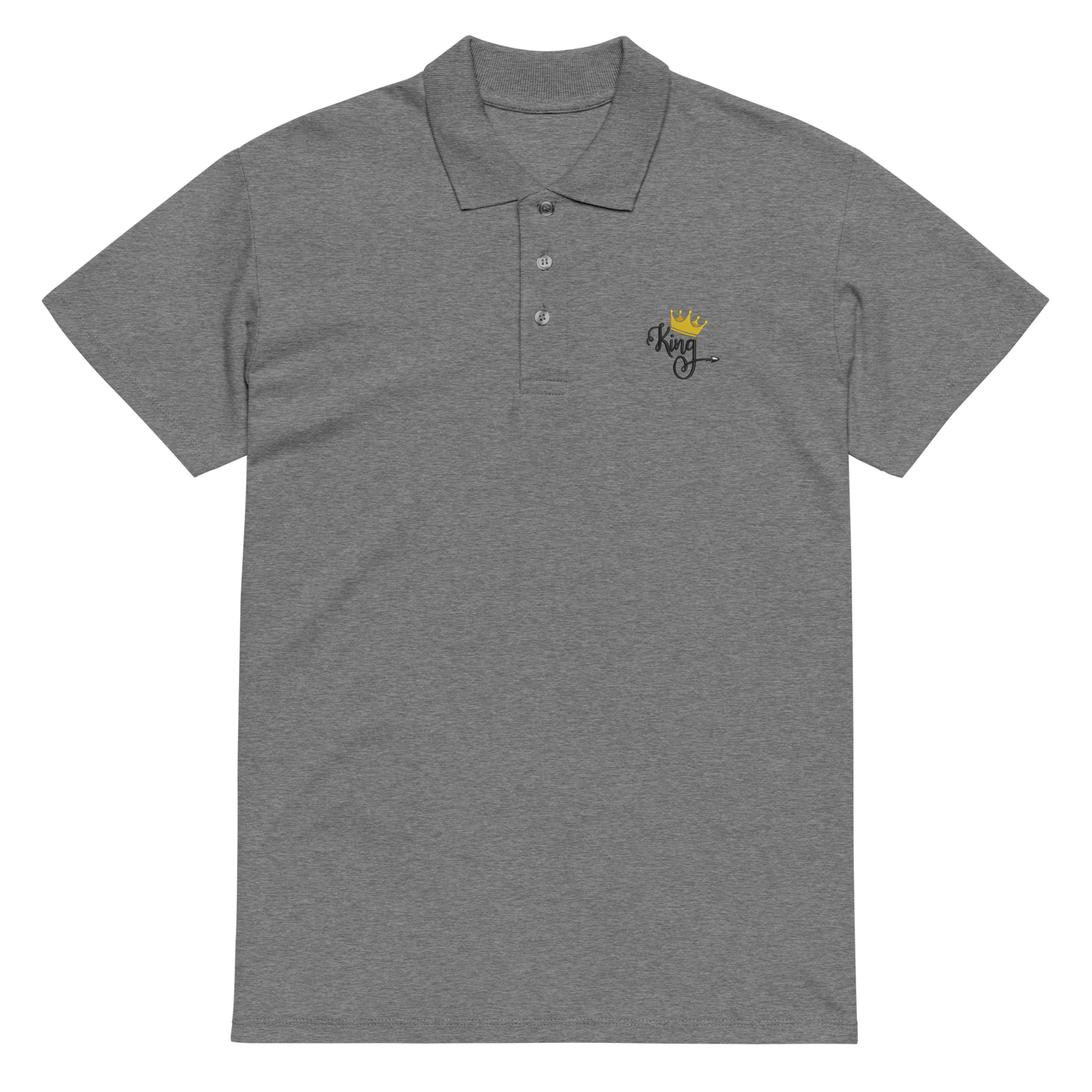 King Embroidered Polo Shirt | Crown Streetwear Casual Fit