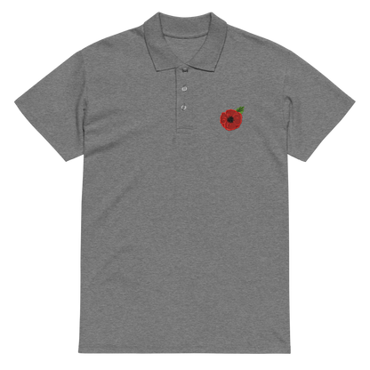 Poppy Flower Embroidered Polo Shirt | Floral Casual Streetwear Top