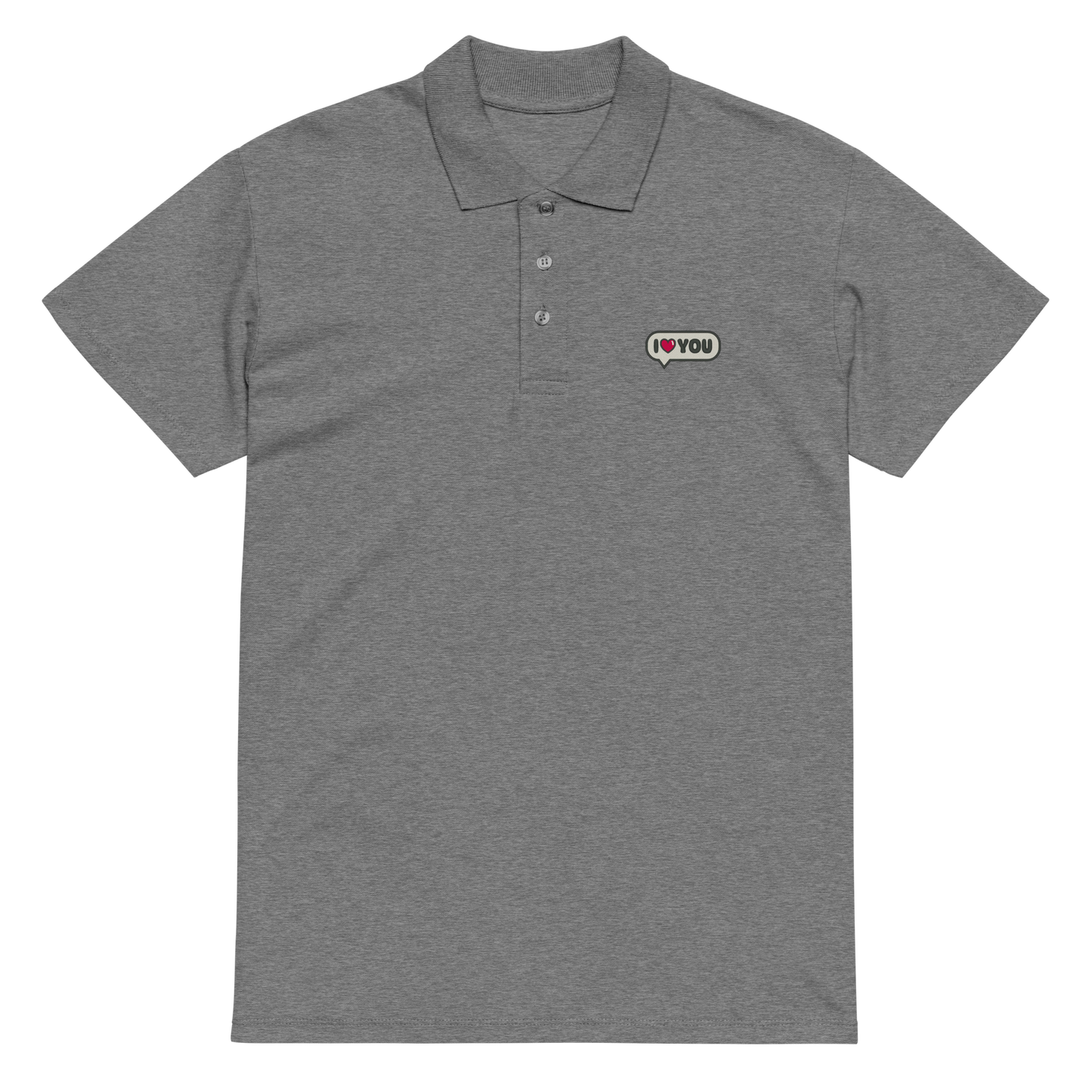 I Love You Speech Bubble Embroidered Polo Shirt | Cute Romantic Streetwear Top