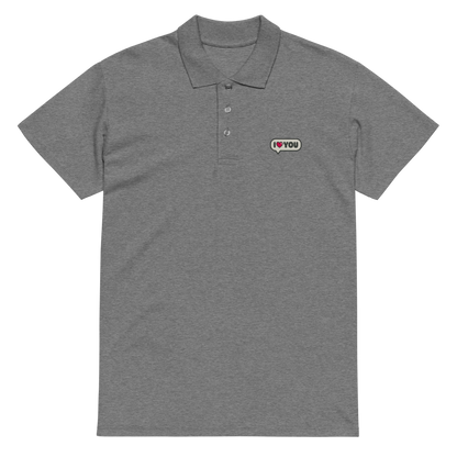 I Love You Speech Bubble Embroidered Polo Shirt | Cute Romantic Streetwear Top