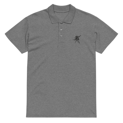 Samurai Warrior Embroidered Polo Shirt | Japanese Streetwear Casual Top