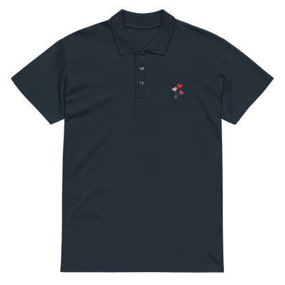Heart Balloon Embroidered Polo Shirt | Minimal Romantic Streetwear Top