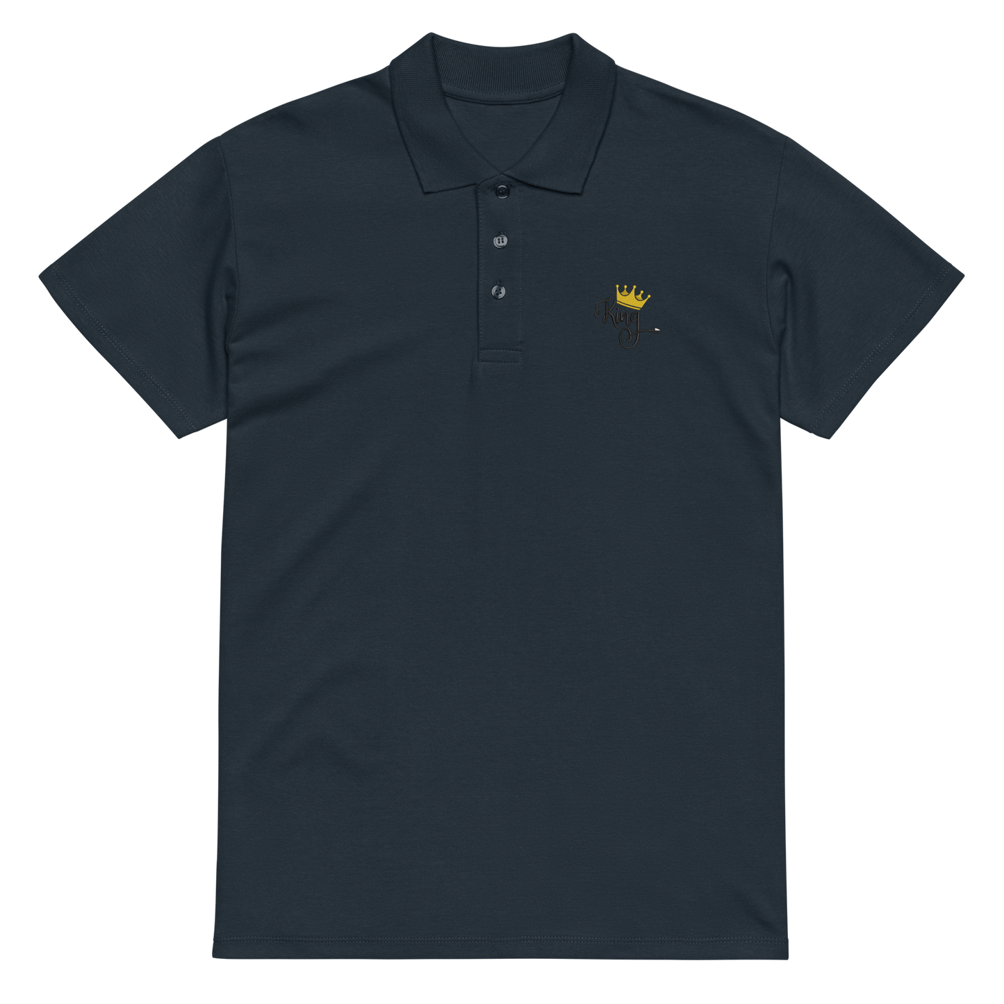 King Embroidered Polo Shirt | Crown Streetwear Casual Fit