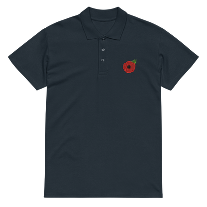 Poppy Flower Embroidered Polo Shirt | Floral Casual Streetwear Top