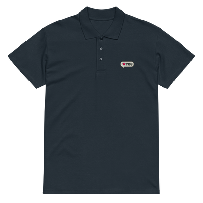 I Love You Speech Bubble Embroidered Polo Shirt | Cute Romantic Streetwear Top