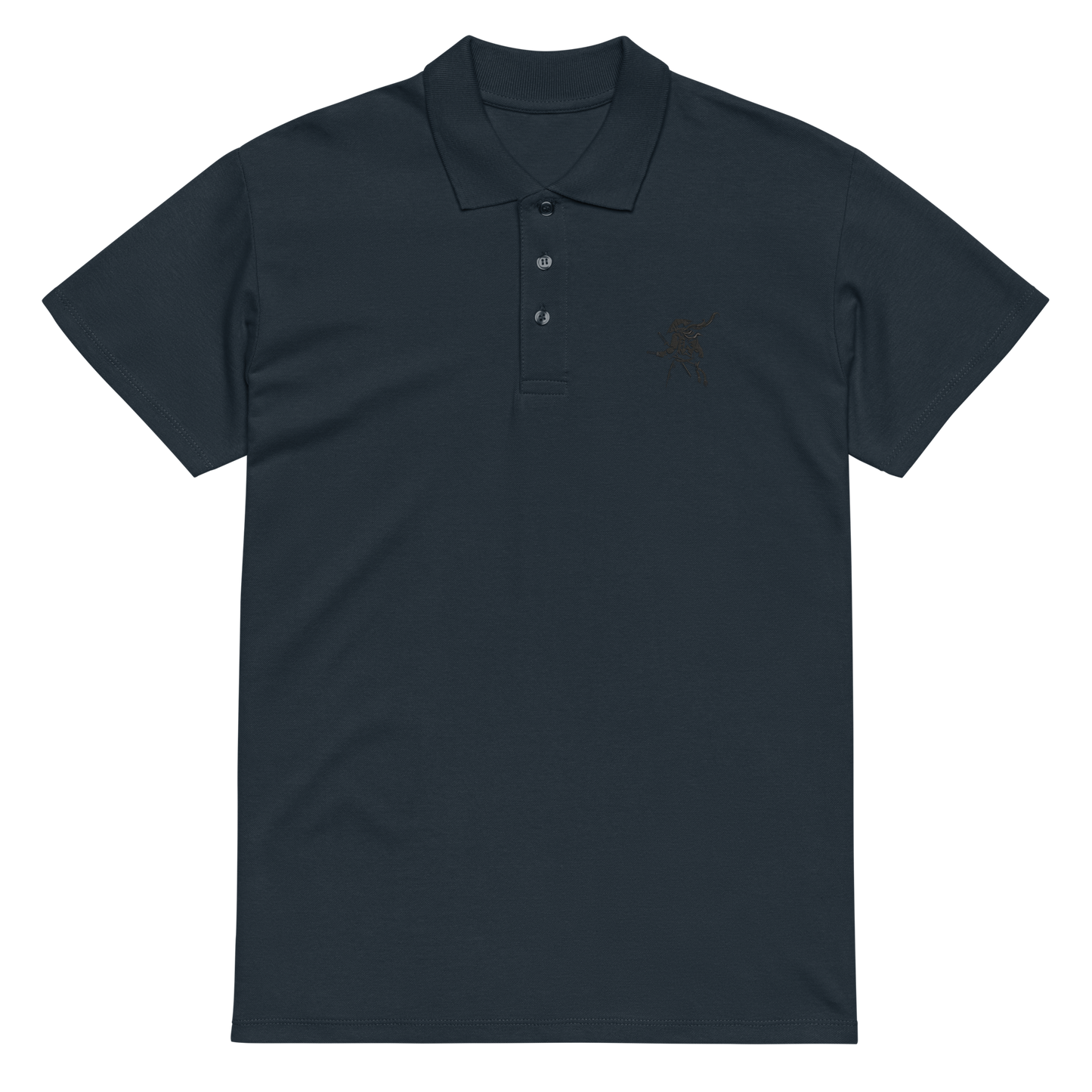 Samurai Warrior Embroidered Polo Shirt | Japanese Streetwear Casual Top