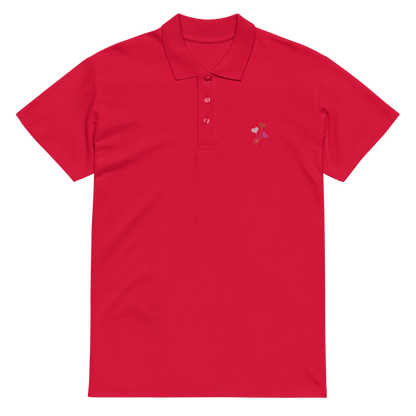 Heart Balloon Embroidered Polo Shirt | Minimal Romantic Streetwear Top