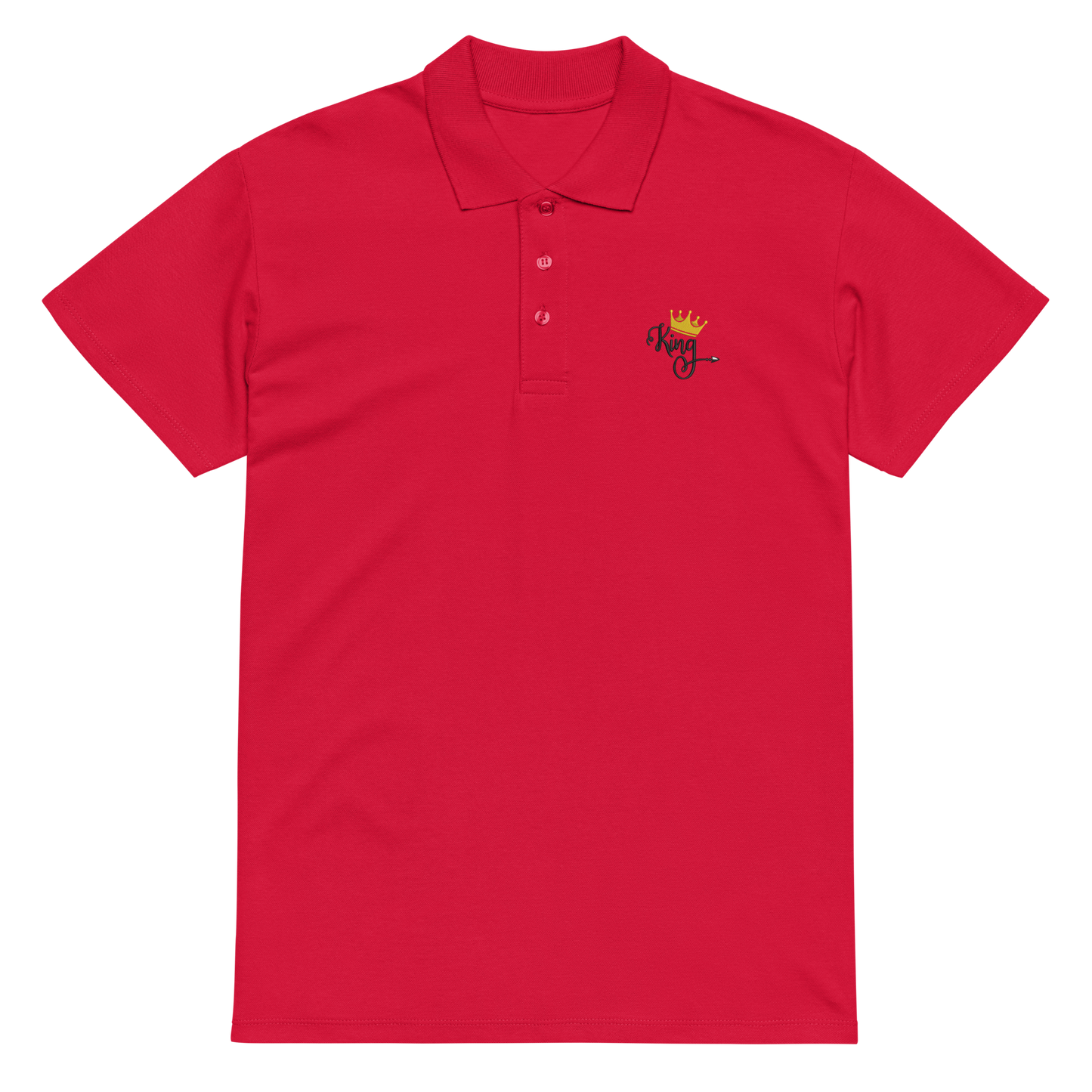 King Embroidered Polo Shirt | Crown Streetwear Casual Fit