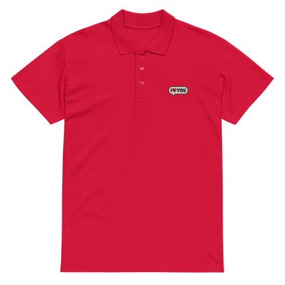 I Love You Speech Bubble Embroidered Polo Shirt | Cute Romantic Streetwear Top