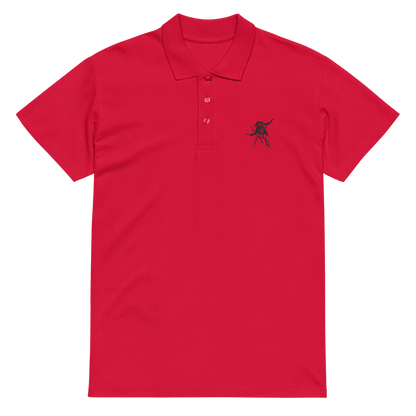 Samurai Warrior Embroidered Polo Shirt | Japanese Streetwear Casual Top