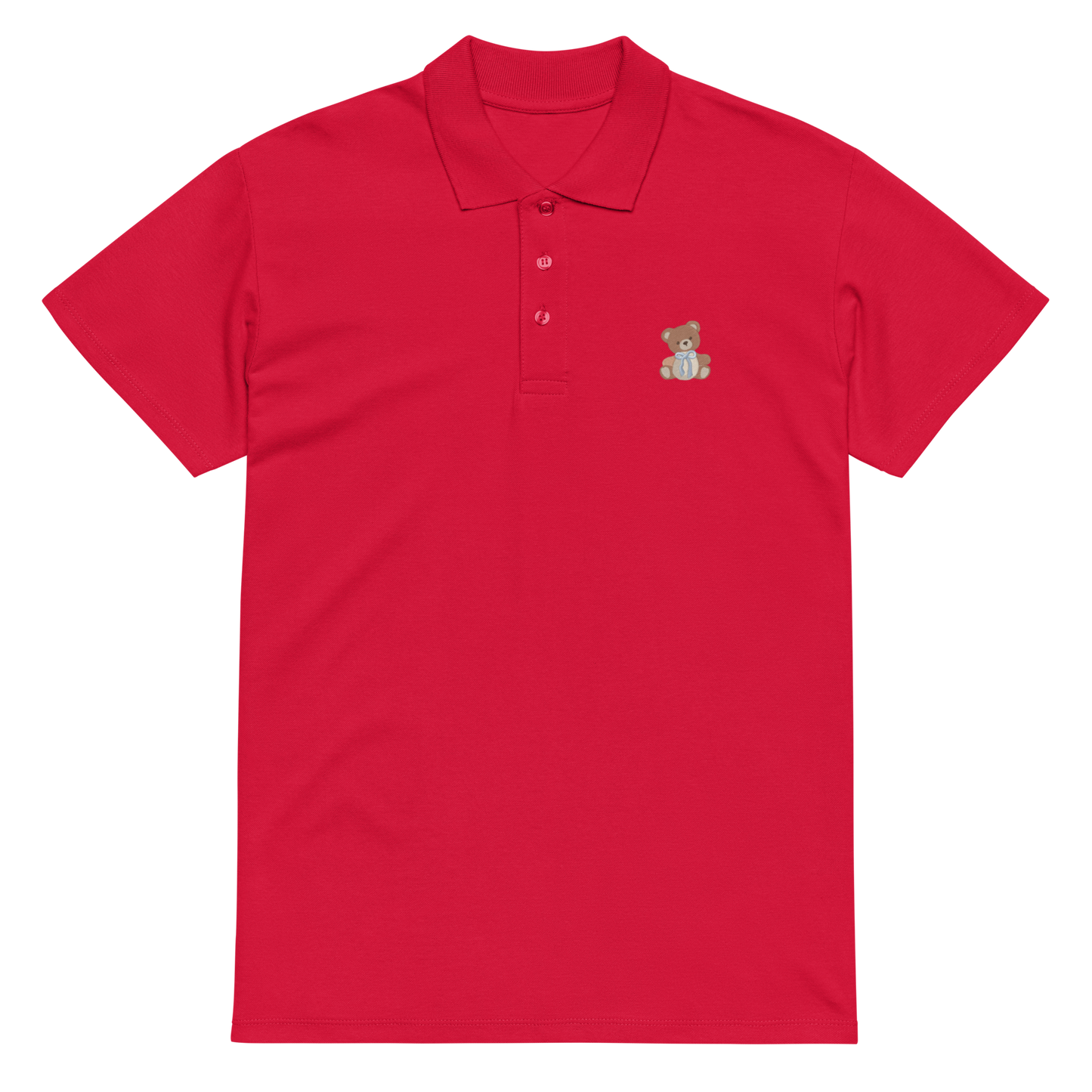 Teddy Bear Embroidered Polo Shirt | Cute Casual Streetwear Top