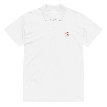 Heart Balloon Embroidered Polo Shirt | Minimal Romantic Streetwear Top