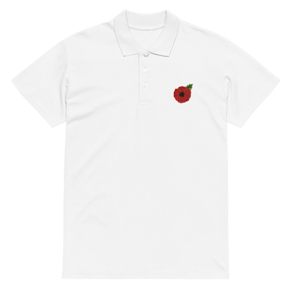 Poppy Flower Embroidered Polo Shirt | Floral Casual Streetwear Top