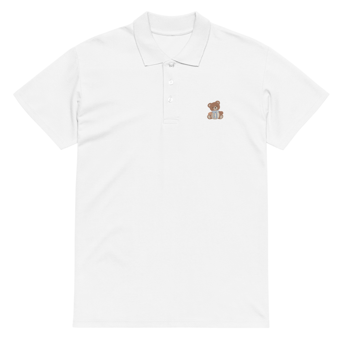 Teddy Bear Embroidered Polo Shirt | Cute Casual Streetwear Top